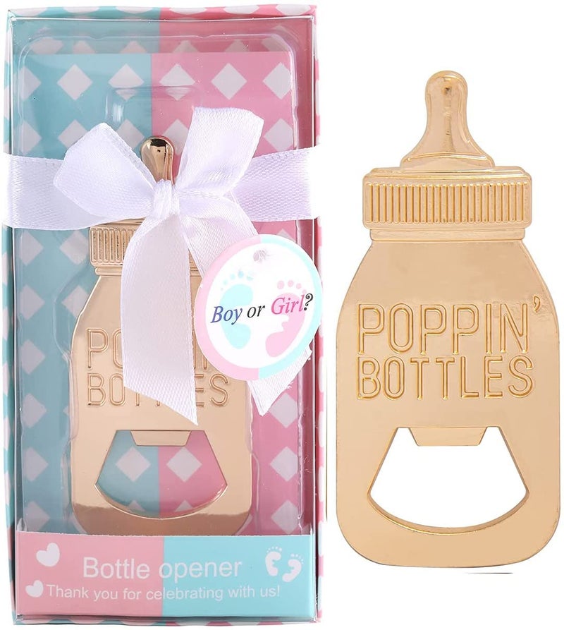 Yuokwer 24pcs Bottle Opener Baby Shower Favor for Guest,Boy or Girl Gender Reveal Party Favors Baby Shower Decorations Gender Reveal Party Souvenir Return Gift & Supplies (Blue and Pink, 24) - Image 1